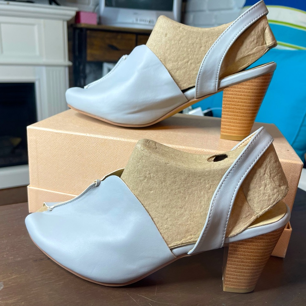 Genuine Leather Peeptoe Slingback